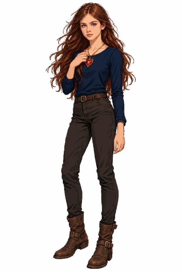 Full-body character illustration of Aurelia Wynn
